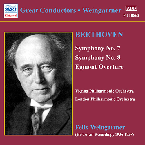 ベートーヴェン：交響曲第7番、第8番（ウィーン・フィル／ワインガルトナー）（1936） - 8.110862 - NML  ナクソス・ミュージック・ライブラリー