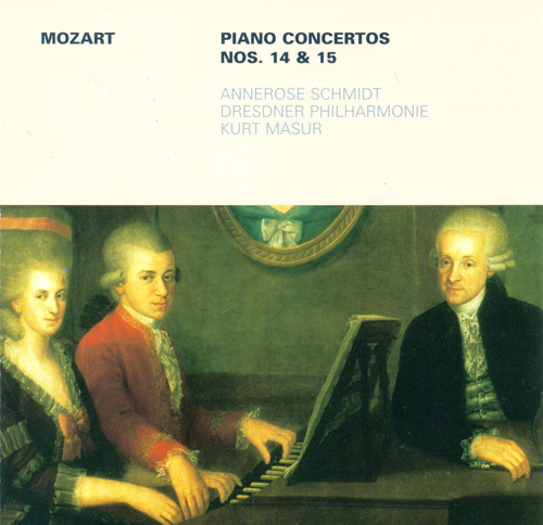 Imagen de apoyo de  MOZART, W.A.: Piano Concertos Nos. 14 and 15 (Schmidt, Dresden Philharmonic, Masur)