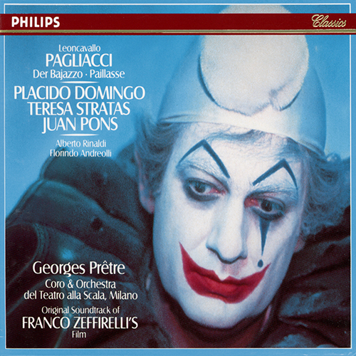 Imagen de apoyo de  LEONCAVALLO, R.: Pagliacci [Opera] (P. Domingo, Stratas, Pons, Rinaldi, Andreolli, Milan La Scala Chorus and Orchestra, Prêtre)