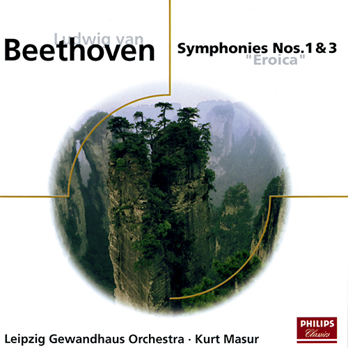 Imagen de apoyo de  BEETHOVEN, L. van: Symphonies Nos. 1 and 3, "Eroica" (Leipzig Gewandhaus Orchestra, Masur)