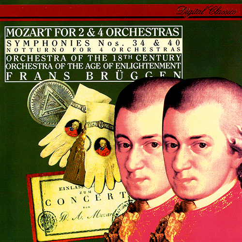 Imagen de apoyo de  MOZART, W.A.: Symphonies Nos. 34 and 40 / Serenade (Notturno), K. 286 (Orchestra of the 18th Century, Orchestra of the Age of Enlightenment, Brüggen)