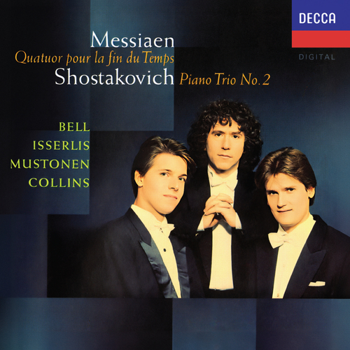 Imagen de apoyo de  MESSIAEN O.: Quatuor pour le fin du temps / SHOSTAKOVICH, D.: Piano Trio No. 2 (Bell, M. Collins, Isserlis, Mustonen)