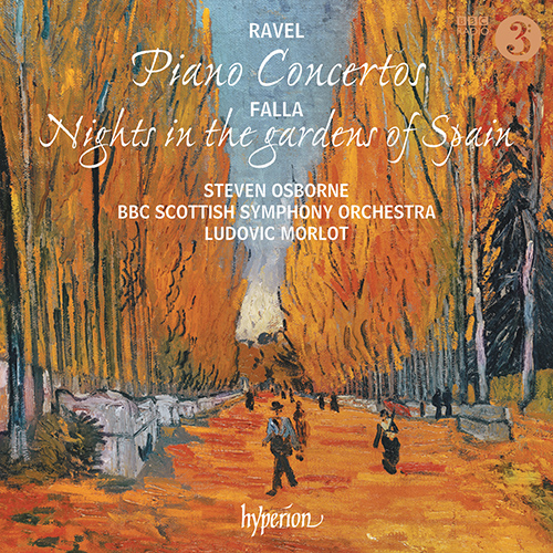 Imagen de apoyo de  RAVEL, M.: Piano Concertos / FALLA, M. de: Nights in the Gardens of Spain (Osborne, BBC Scottish Symphony, Morlot)