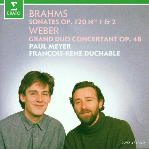 Imagen de apoyo de  BRAHMS, J.: Clarinet Sonatas, Op. 120, Nos. 1 and 2 / WEBER, C.M. von: Grand Duo Concertant in E-Flat Major, Op. 48 (Meyer, Duchable)