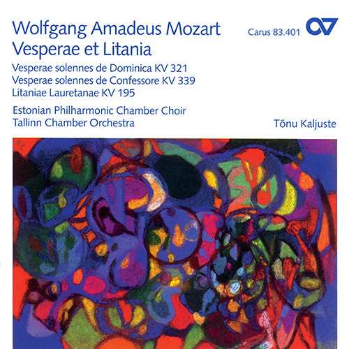 Imagen de apoyo de  MOZART, W.A.: Vesperae solennes de Dominica / Vesperae solennes de confessore / Litaniae lauretanae (Estonian Philharmonic Chamber Choir, Kaljuste)