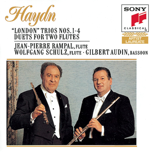 Imagen de apoyo de  HAYDN, J.: Flute Trios Nos. 1-4, "London Trios" / Flute Duet Arrangements (Rampal, Schultz, Audin)