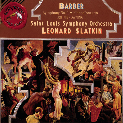 Imagen de apoyo de  BARBER, S.: Symphony No. 1 / Piano Concerto, Op. 38 / Souvenirs, Op. 28 (version for piano 4 hands) (Slatkin, Browning, St. Louis Symphony)