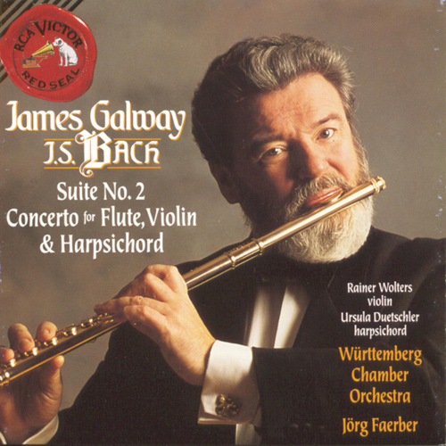 Imagen de apoyo de  BACH, J.S.: Overture (Suite) No. 2 / Flute Concerto (after BWV 1032) / Concerto for Flute, Violin and Harpsichord, BWV 1044 (Galway, Faerber)