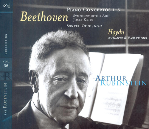 Imagen de apoyo de  BEETHOVEN, L. van: Piano Concertos Nos. 1-5 / HAYDN, J.: Keyboard Sonata, Hob.XVII:6 (Rubinstein Collection, Vol. 36) (Rubinstein, Krips)
