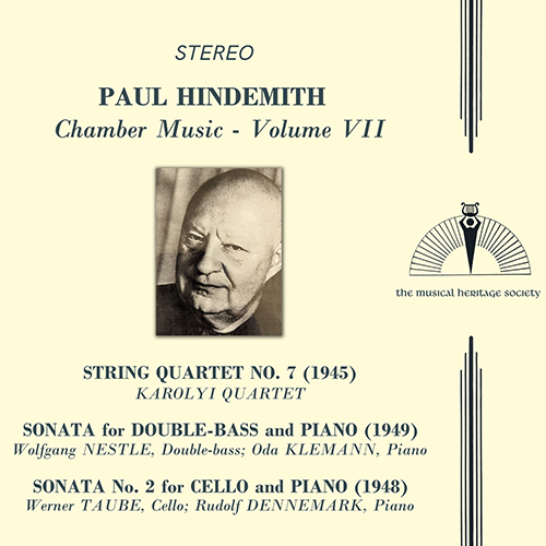 Imagen de apoyo de  HINDEMITH, P.: Chamber Music, Vol. 7 - String Quartet No. 7 / Double Bass Sonata / Cello Sonata (Karolyi Quartet, Nestle, Klemann, Taube, Dennemarck)