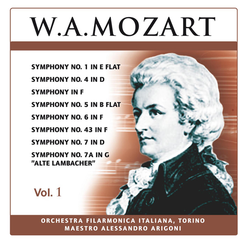 Imagen de apoyo de  MOZART, W.A.: Symphonies - Nos. 1, 4, 5, 6, 7, 7a, 43 (W.A. Mozart, Vol. 1) (Orchestra Filarmonica Italiana, Arigoni)