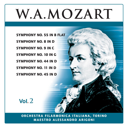 Imagen de apoyo de  MOZART, W.A.: Symphonies - Nos. 8, 9, 10, 11, 44, 45, 55 (W.A. Mozart, Vol. 2) (Orchestra Filarmonica Italiana, Arigoni)
