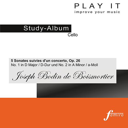 Imagen de apoyo de  PLAY IT - Study Album for Cello: BOISMORTIER, J.B. de: 5 Sonates suivies d'un concerto, Op. 26, Nos. 1 and 2
