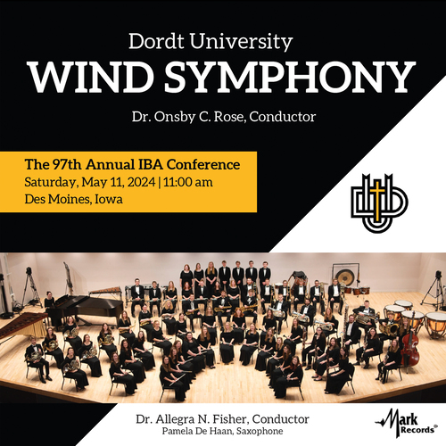 Imagen de apoyo de  DORDT UNIVERSITY WIND SYMPHONY: 97th Annual IBA Conference (The)