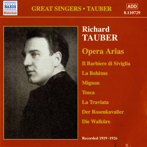 Imagen de apoyo de  TAUBER, Richard: Opera Arias (1919-1926)