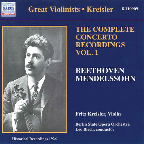 Imagen de apoyo de  BEETHOVEN / MENDELSSOHN: Violin Concertos, Vol. 1 (Kreisler) (1926)