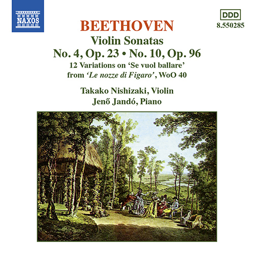 Imagen de apoyo de  BEETHOVEN, L. van: Violin Sonatas Nos. 4 and 10 / 12 Variations (Takako Nishizaki, Jandó)
