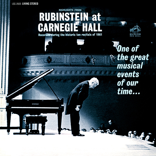 Imagen de apoyo de  Piano Recital: Rubinstein, Arthur - DEBUSSY, C. / SZYMANOWSKI, K. / PROKOFIEV, S. / VILLA-LOBOS, H. (Highlights from Rubinstein at Carnegie Hall)