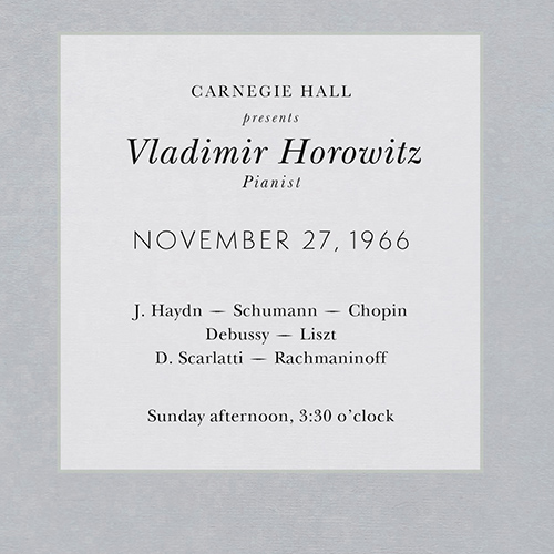 Imagen de apoyo de  HOROWITZ, Vladimir: Live at Carnegie Hall (1943-1978), Discs 19-20 - 27 November 1966