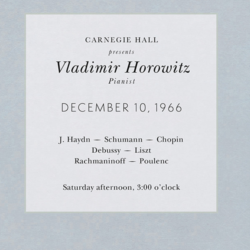 Imagen de apoyo de  HOROWITZ, Vladimir: Live at Carnegie Hall (1943-1978), Discs 21-22 - 10 December 1966