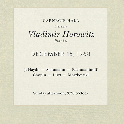 Imagen de apoyo de  HOROWITZ, Vladimir: Live at Carnegie Hall (1943-1978), Discs 29-30 - 15 December 1968