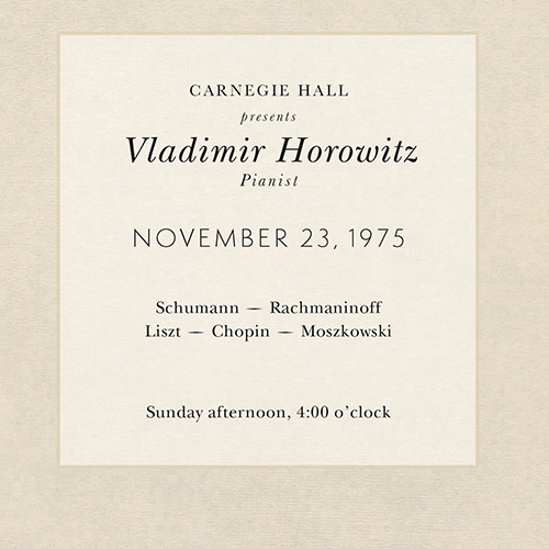 Imagen de apoyo de  HOROWITZ, Vladimir: Live at Carnegie Hall (1943-1978), Discs 33-34 - 23 November 1975