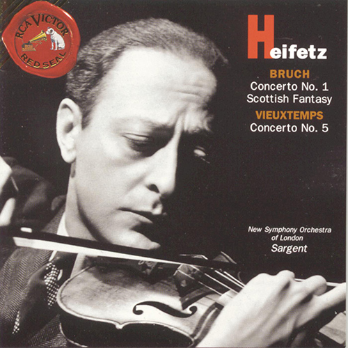 Imagen de apoyo de  BRUCH, M.: Violin Concerto No. 1 / Scottish Fantasy / VIEUXTEMPS, H.: Violin Concerto No. 5 (Heifetz, New Symphony Orchestra of London, Sargent)