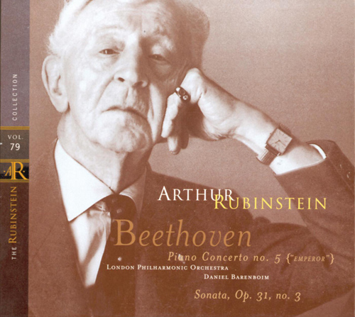 Imagen de apoyo de  BEETHOVEN, L. van: Piano Concerto No. 5, "Emperor" / Piano Sonata No. 18, "La Chasse" (Rubinstein Collection, Vol. 79) (Rubinstein, Barenboim)