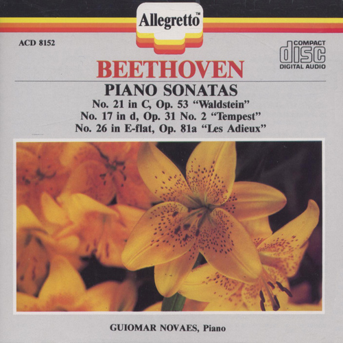 Imagen de apoyo de  BEETHOVEN, L. van: Piano Sonatas Nos. 17, "Tempest", 21, "Waldstein" and 26, "Les adieux" (Novaes)