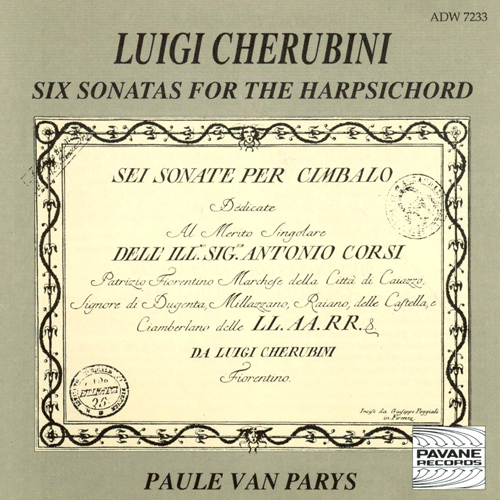 Imagen de apoyo de  CHERUBINI, L.: Harpsichord Sonatas Nos. 1-6 (Parys)