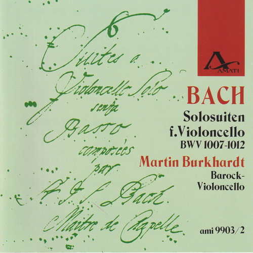 Imagen de apoyo de  BACH, J.S.: Suites for Solo Cello Nos. 1-6, BWV 1007-1012 (Burkhardt)