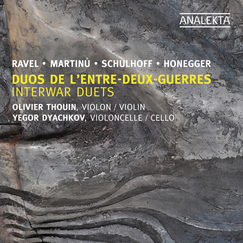 Imagen de apoyo de  Chamber Music (Violin and Cello) - RAVEL, M. / MARTINU, B. / SCHULHOFF, E. / HONEGGER, A. (Thouin, Dyachkov)