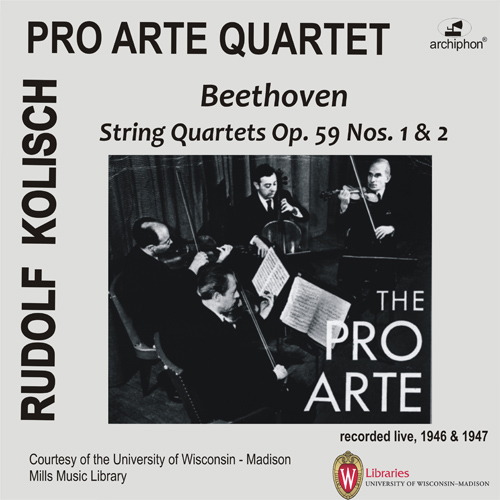 Imagen de apoyo de  BEETHOVEN, L. van: String Quartets, Op. 59, Nos. 1 and 2 (Pro Arte Quartet) (1946-1947)