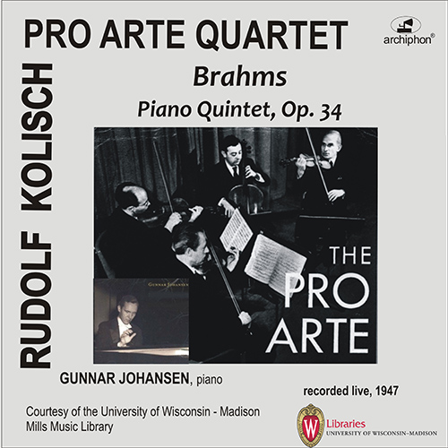 Imagen de apoyo de  BRAHMS, J.: Piano Quintet (G. Johansen, Pro Arte Quartet) (1947)