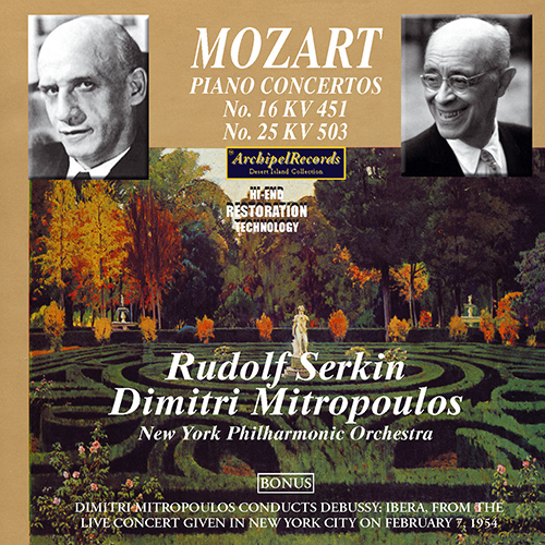 Imagen de apoyo de  MOZART, W.A.: Piano Concertos No. 16 and 25 (R. Serkin, New York Philharmonic, Mitropoulos) (1954-1955)