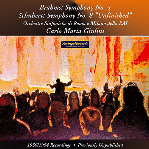 Imagen de apoyo de  BRAHMS, J.: Symphony No. 4 / SCHUBERT, F.: Symphony No. 8, "Unfinished" (RAI Symphony, Rome and Milan, Giulini) (1954, 1956)