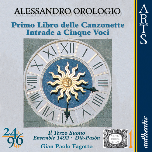 Imagen de apoyo de  OROLOGIO, A.: Canzonette, Book 1 / Intradae (Fagotto)
