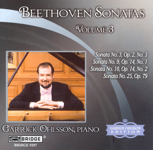 Imagen de apoyo de  BEETHOVEN, L. van: Piano Sonatas, Vol. 3 - Nos. 3, 9, 10, 25 (Garrick Ohlsson Edition, Vol. 4)