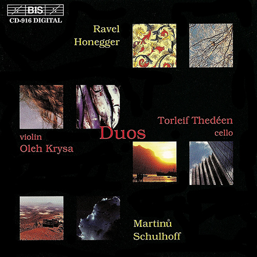 Imagen de apoyo de  RAVEL / MARTINU / HONEGGER / SCHULHOFF: Duos for Violin and Cello