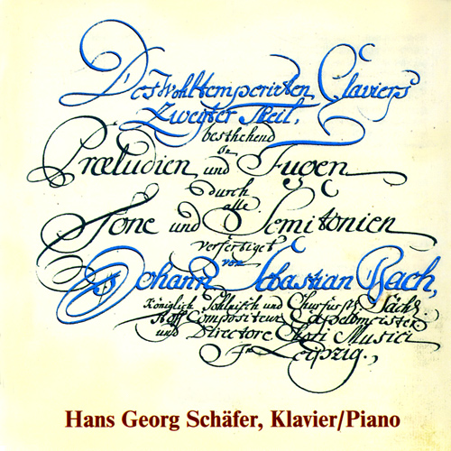 Imagen de apoyo de  BACH, J.S.: Well-Tempered Clavier (The), Book 2, BWV 870-893 (Schafer)
