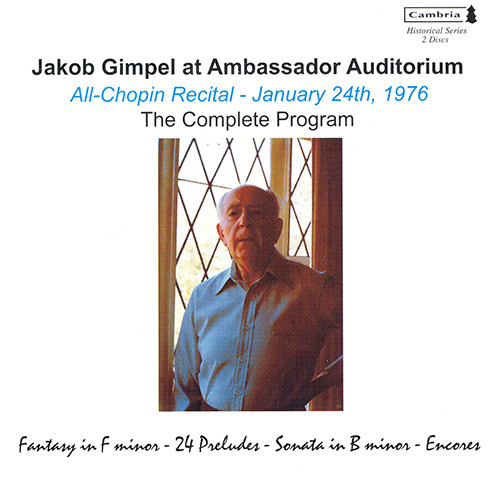 Imagen de apoyo de  CHOPIN, F.: 24 Preludes / Piano Sonata No. 3 / Waltz No. 2 / DEBUSSY, C.: Pour les cinq doigts (Jakob Gimpel at Ambassador Auditorium)