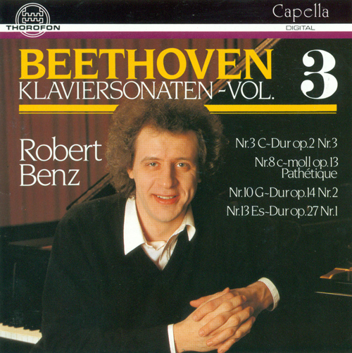 Imagen de apoyo de  BEETHOVEN, L. van: Piano Sonatas, Vol. 3 - Nos. 3, 8, 10, 13 (Benz)