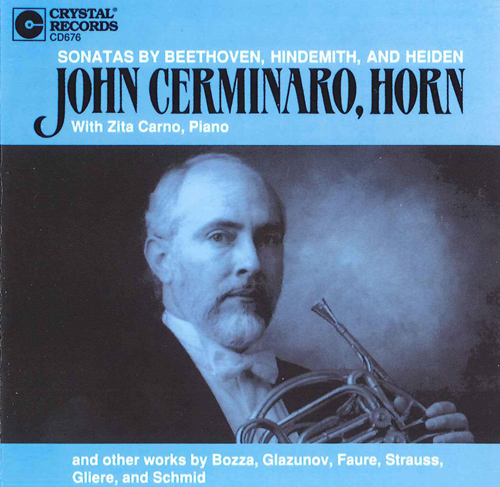 Imagen de apoyo de  Horn Recital: Cerminaro, John - BEETHOVEN, L. van / HINDEMITH, P. / HEIDEN, B. / BOZZA, E.