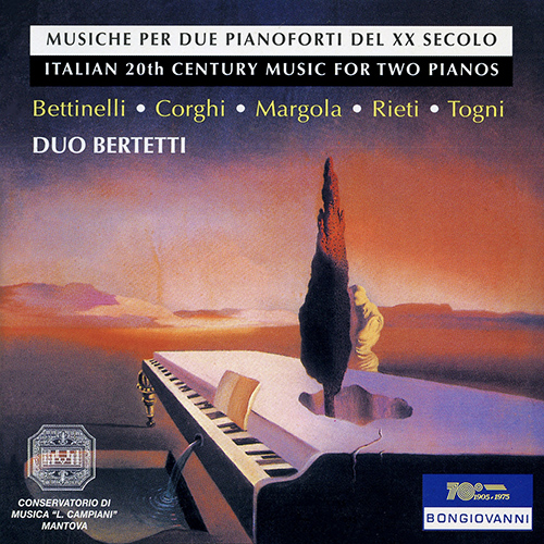 Imagen de apoyo de  Piano Duo Recital: Duo Bertetti - BETTINELLI, B. / CORGHI, A. / MARGOLA, F. / RIETI, V. / TOGNI, C. (Italian 20th Century Music for Two Pianos)