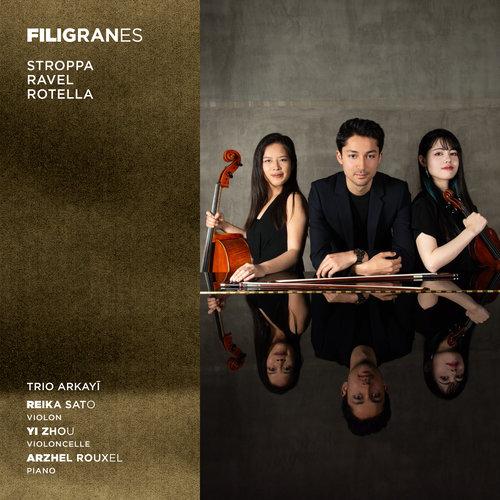 Imagen de apoyo de  STROPPA, M.: Osja / RAVEL, M.: Piano Trio in A Minor / ROTELLA, D.: Jeux en filigrane (Filigranes) (Trio Arkayī)