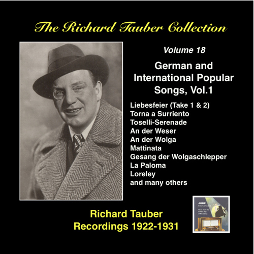 Imagen de apoyo de  RICHARD TAUBER COLLECTION (THE), Vol. 18: German and International Popular Songs, Vol. 1 (1922-1931)