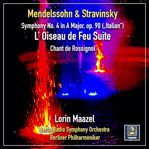 Imagen de apoyo de  MENDELSSOHN, Felix: Symphony No. 4, "Italian" / STRAVINSKY, I.: The Firebird Suite (Berlin Radio Symphony, Berlin Philharmonic, Maazel)