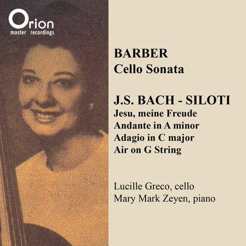 Imagen de apoyo de  Cello Recital: Greco, Lucille - BACH, J.S. / BARBER, S.
