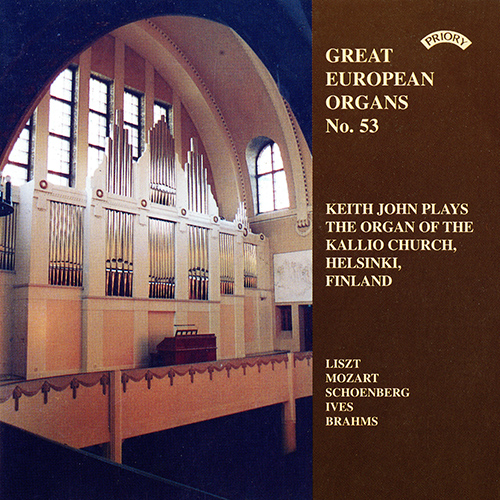 Imagen de apoyo de  Great European Organs, Vol. 53 - LISZT, F. / MOZART, W.A. / SCHOENBERG, A. / IVES, C. / BRAHMS, J. (John)