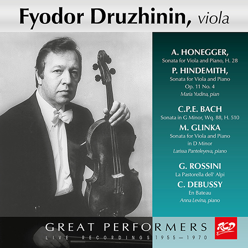 Imagen de apoyo de  Viola Recital: Druzhinin, Fyodor - HONEGGER, A. / HINDEMITH, P. / BACH, C.P.E. / GLINKA, M.I. / ROSSINI, G. / DEBUSSY, C. (1955-1970)